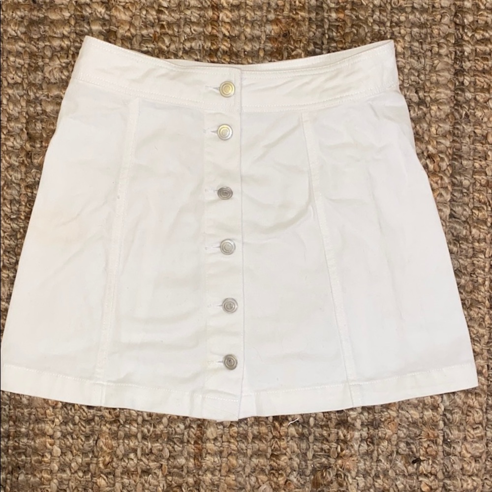 White Mini Denim Skirt